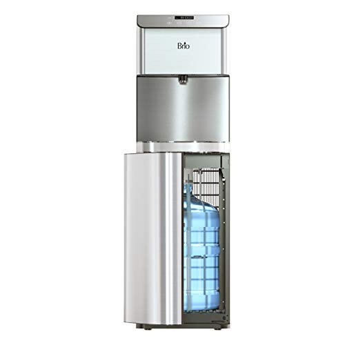 Brio Moderna Touchless Bottom Load Water Cooler Dispenser - Self-Cleaning, Motion Sensor, Tri Temp Dispense, Child Safety Lock, Holds 3 or 5 Gallon Bottles, Digital Display and LED Light