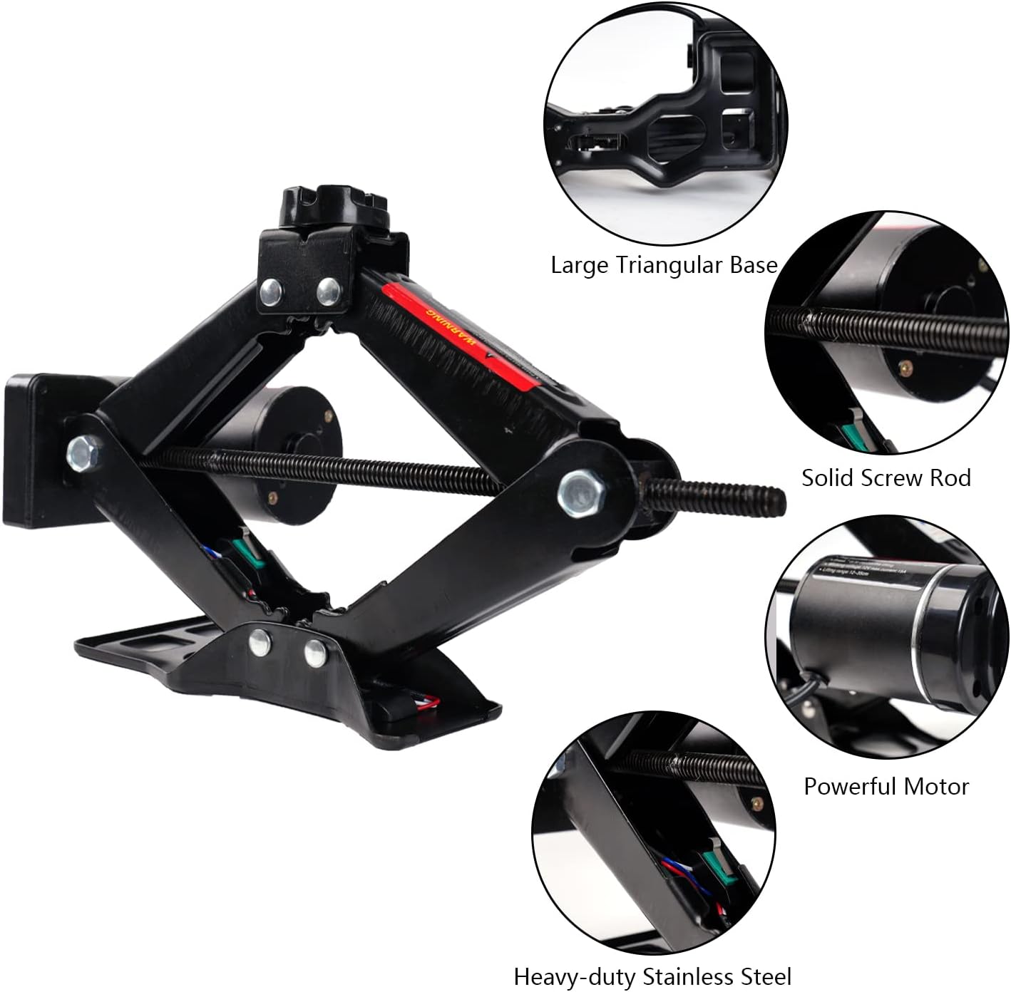 FEANISIFEI Electric Car Jack 2 Ton 12 V Compact Electric Scissor Jack Electric Jack for Car Roadside Emergency Tire Change