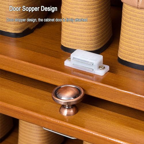 Shoe Storage Cabinet Bamboo Shoe Organizer with Flip doorFreestanding Slim Narrow Shoe Rack Cabinet Space Saving for Closet Hallway Bedroom Entryway,A-60 * 32 * 73cm