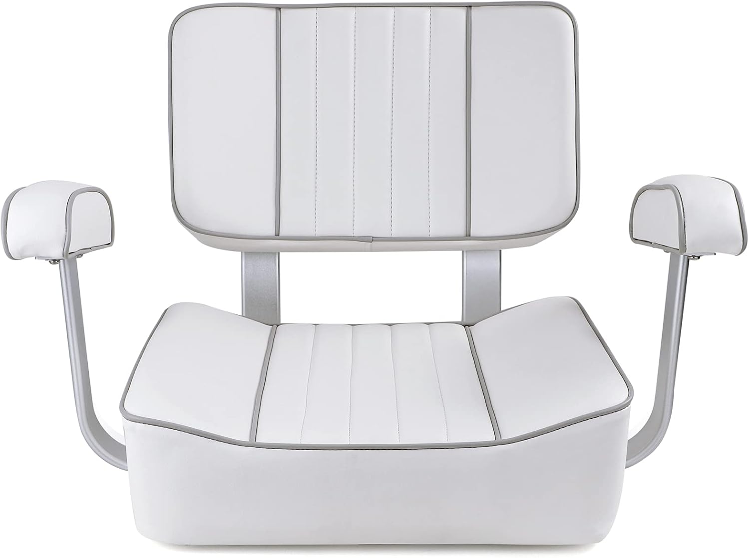 Captains Boat Seat With Arm Rest，Grey Piping