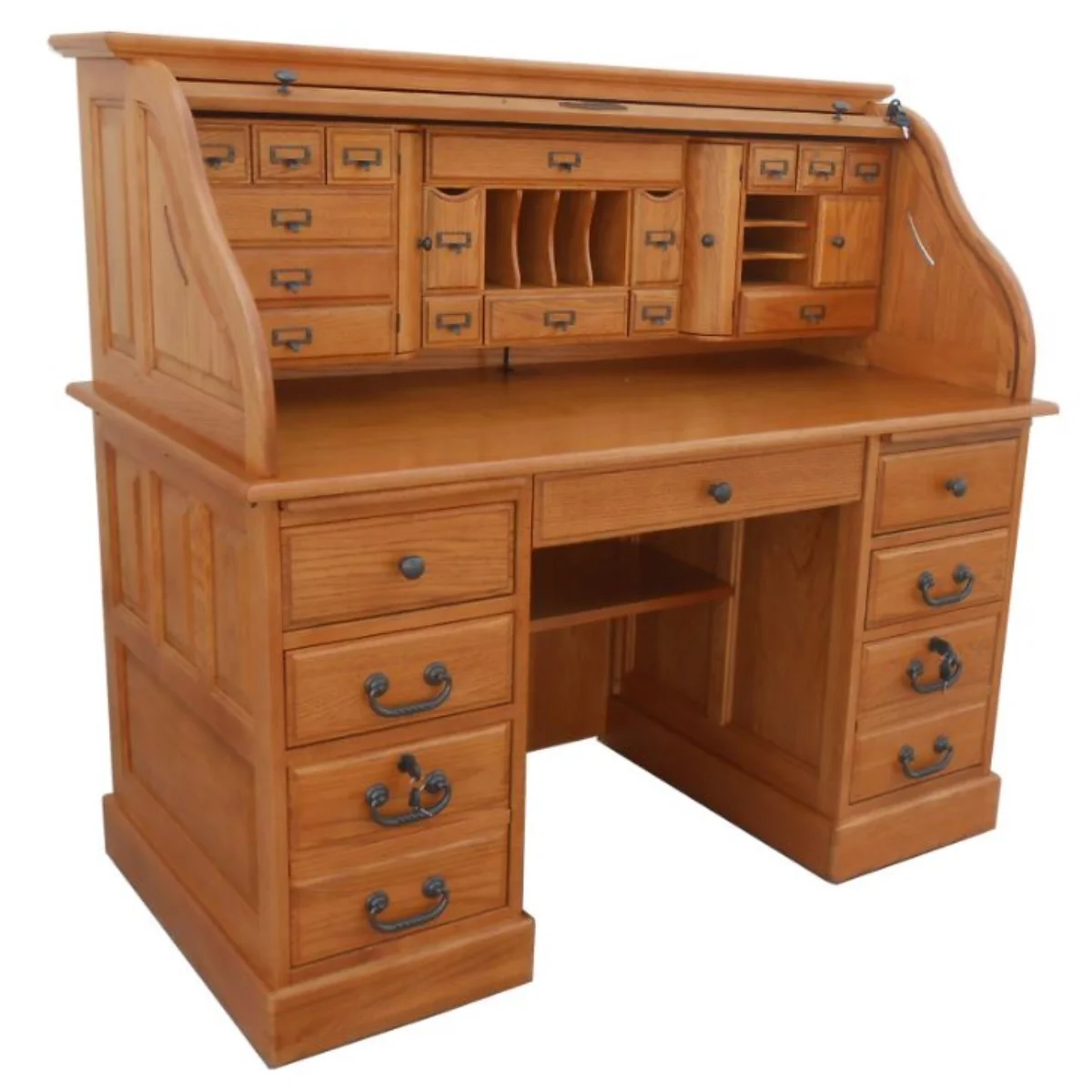 54" Deluxe Roll Top Desk w/ USB Power Outlet H