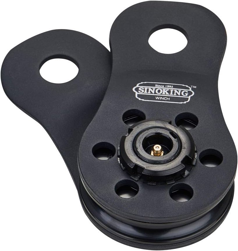 SINOKING Winch Snatch Block 22000lbs/10T Max Load, Heavy Duty Rope Pulley&Recovery Vehicle Easily,Winch Accessories,Universal Snatch Block for winches.Black Textured Coating. Pack of 2