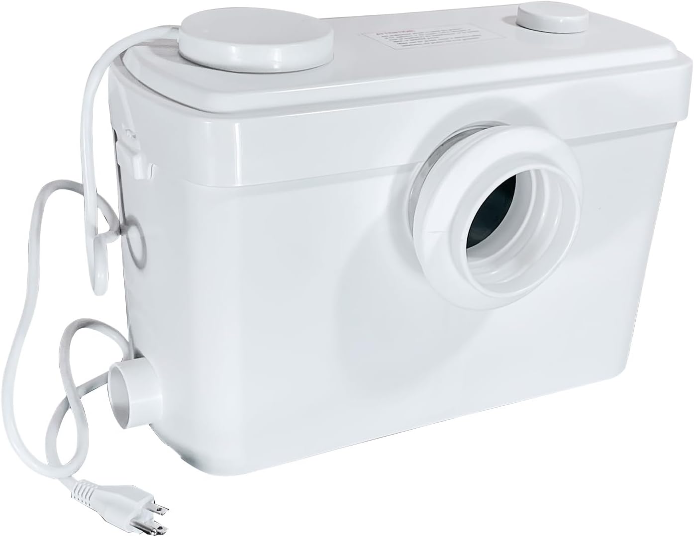 WinZo WL600B Macerator Sewerage Pump 600W with 3 Water Inlets for Rear Back Toilet Basement Kitchen Bathroom Sink Laundry Machine Disposal