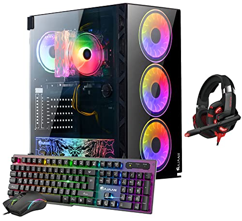 Gaming PC CYCLONIA Tower Computer Desktop - AMD Ryzen 7 5700G Processor Up to 4.6GHz - GeForce RTX 3060 12GB GDDR6-32GB DDR4-1TB SSD - Windows 11 Pro - Wi-Fi & VR Ready