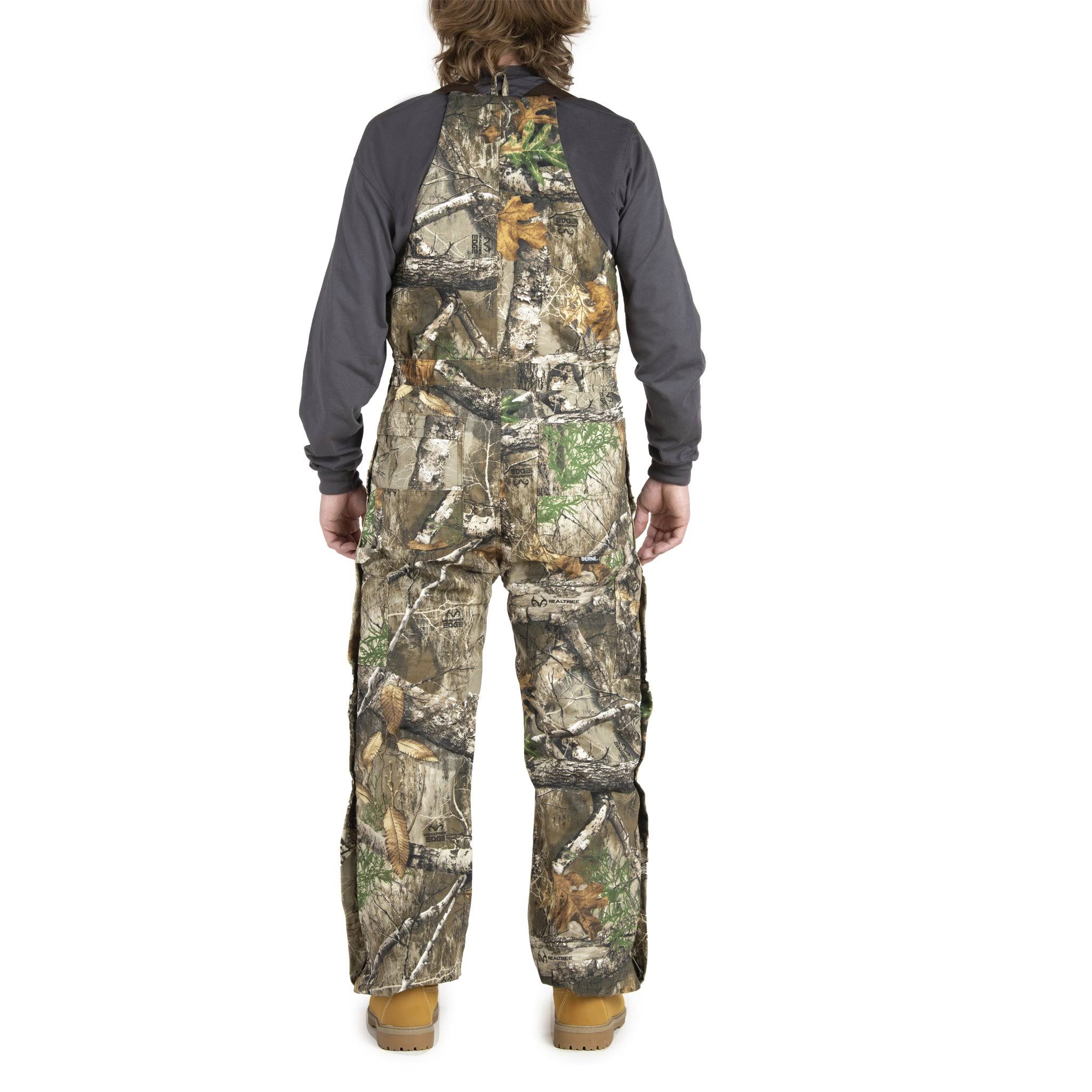 Berne Men&s Camouflage Insulated Bib Overall, B415, Realtree Edge