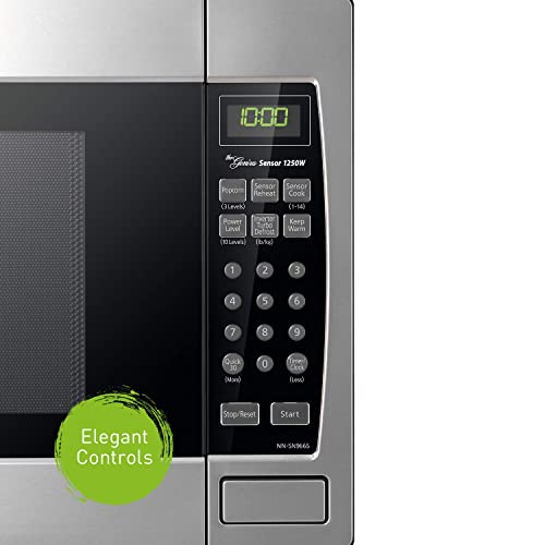 Oven with Cyclonic Wave Inverter Technology, 1250W, 2.3 cu.ft. Countertop Microwave with Sensor One-Touch Cooking (Stainless Steel/Silver)