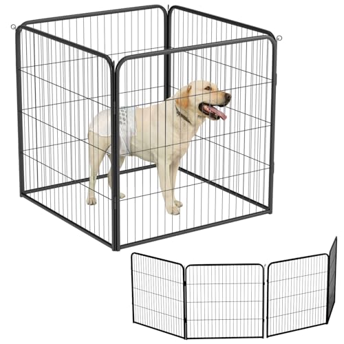 BestPet Dog Playpen Indoor 40 inch 16 Panels Metal Dog Pen Pet Dog Fence Outdoor Exercise Pen with Doors,Pet Puppy Playpen for RV Camping Yard, Black