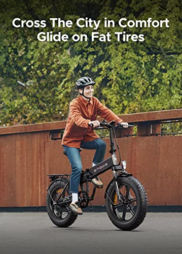 ENGWE Upgraded Folding Electric Bike - 750W Motor, 20" All Terrain Fat Tires, 7 Speed Gear E-Bike with Removable Lithium Battery - Perfect for Mountain, Beach, and City Riding with Speeds up to 26MPH - Ideal for Adult Adventurers