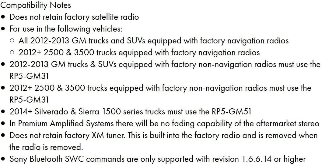 PAC RP5-GM31 Radio Replacement Interface with Built-In OnStar Package for 2007-2012 Yukon/XL/Denali Vehicles