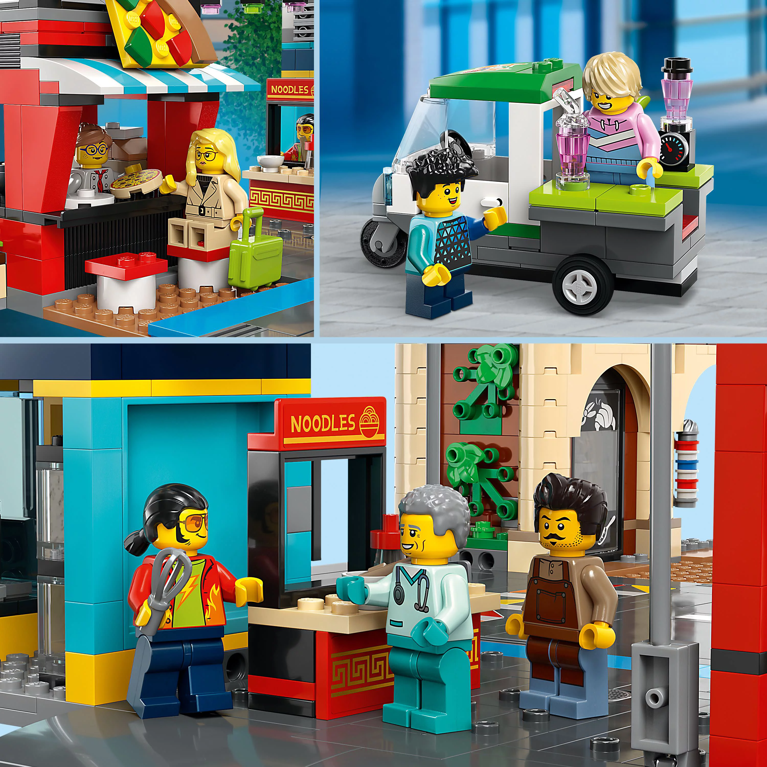 LEGO City Downtown 60380 Building Toy Set, Multi-Feature Playset with Connecting Room Modules, Includes 14 Inspiring Minifigure Characters and a Dog Figure for Imaginative Play, Gift for Kids Ages 8+