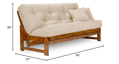 Arden Futon Set - Queen Size, Frame, 8" Mattress, Twill Hunter Green Cover