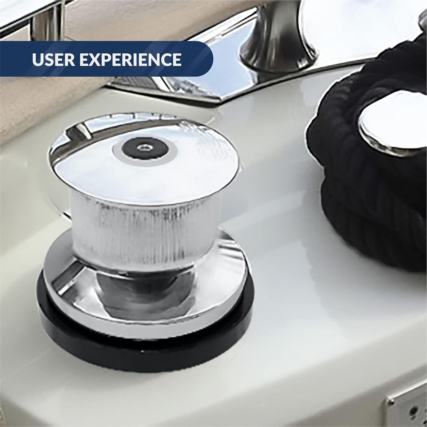 Five Oceans Arctic Capstan 900 Watts Powerful Vertical Mounted Winch AISI316 Stainless Steel, Marine Grade Aluminunm Base Plate, Easy Installation 12 Volts, Ideal for Mid Size Boats Mooring FO-3716