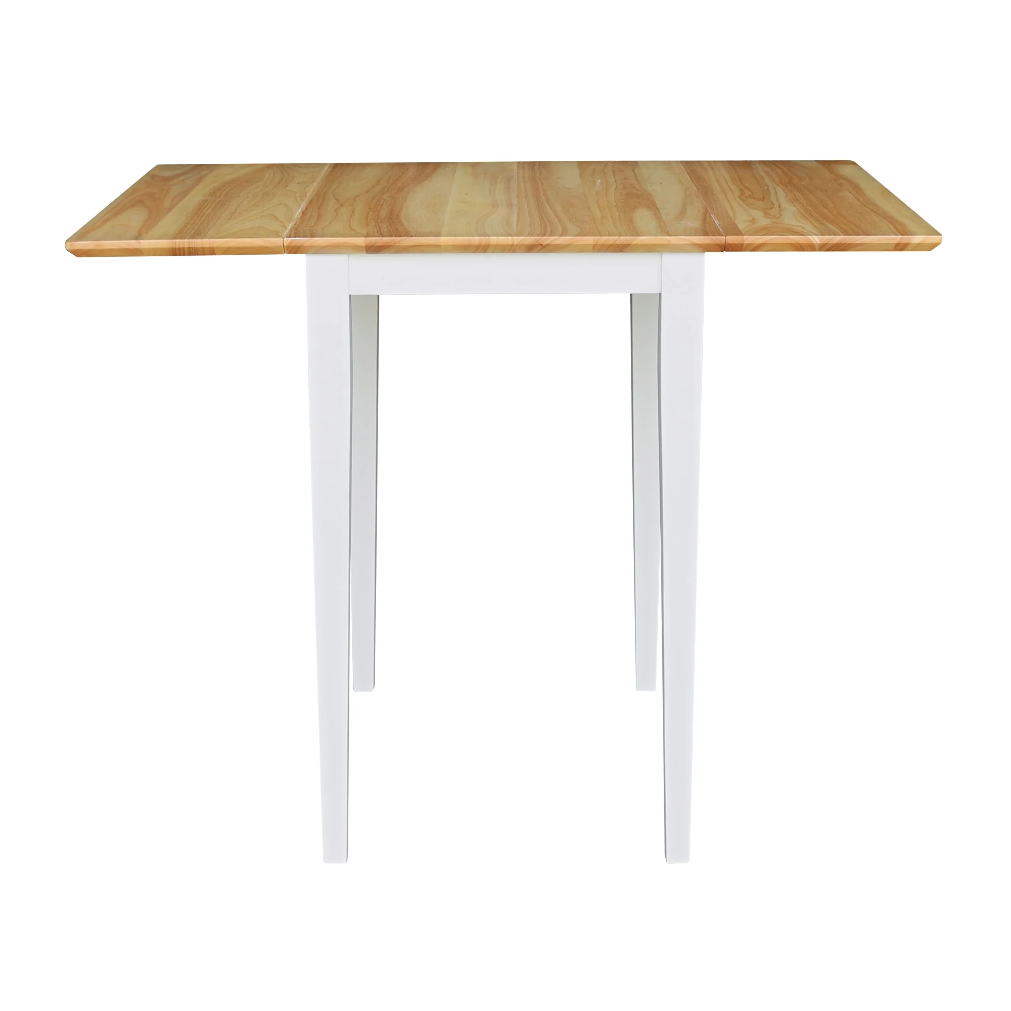 International Concepts Small Dropleaf Table in White and Natural