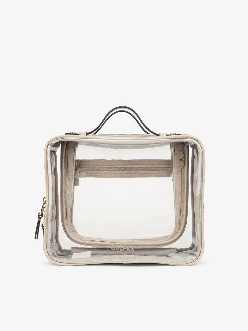 CALPAK Clear Cosmetics Case, Size One Size - Stone