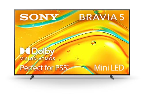 Sony BRAVIA 5 65 Inch TV, Mini LED, 4K Smart Google TV, XR Processor with AI Technology,120hz Television with Dolby Vision/Atmos, Exclusive Features for PlayStation?5, K-65XR50, 2025 Model