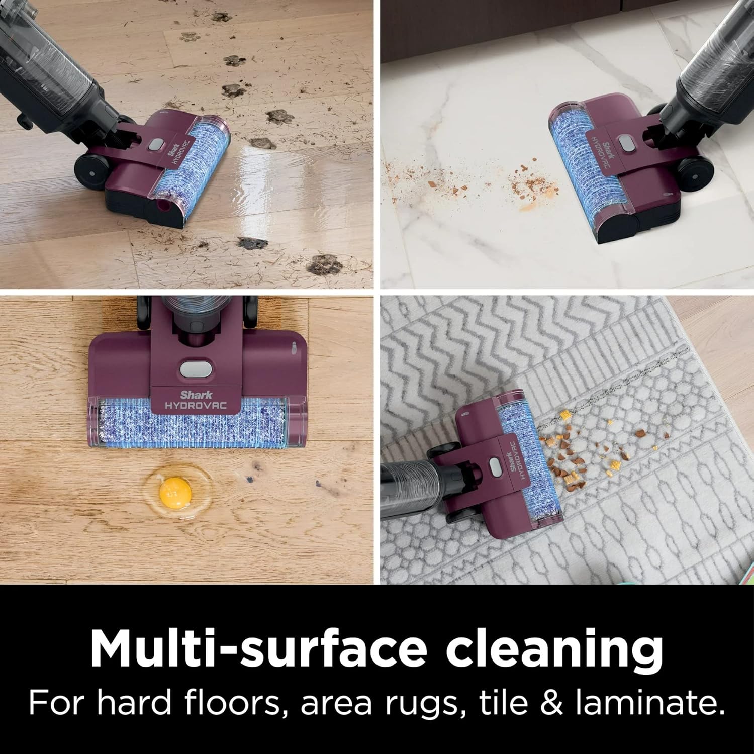 SHARK WD100 HydroVac 3-in-1 Vacuum, Mop & Self-Cleaning Corded System w/Brushroll*, Perfect for Hardwood, Tile, Marble, Laminate Area Rugs, No Solution Included* (Renewed)