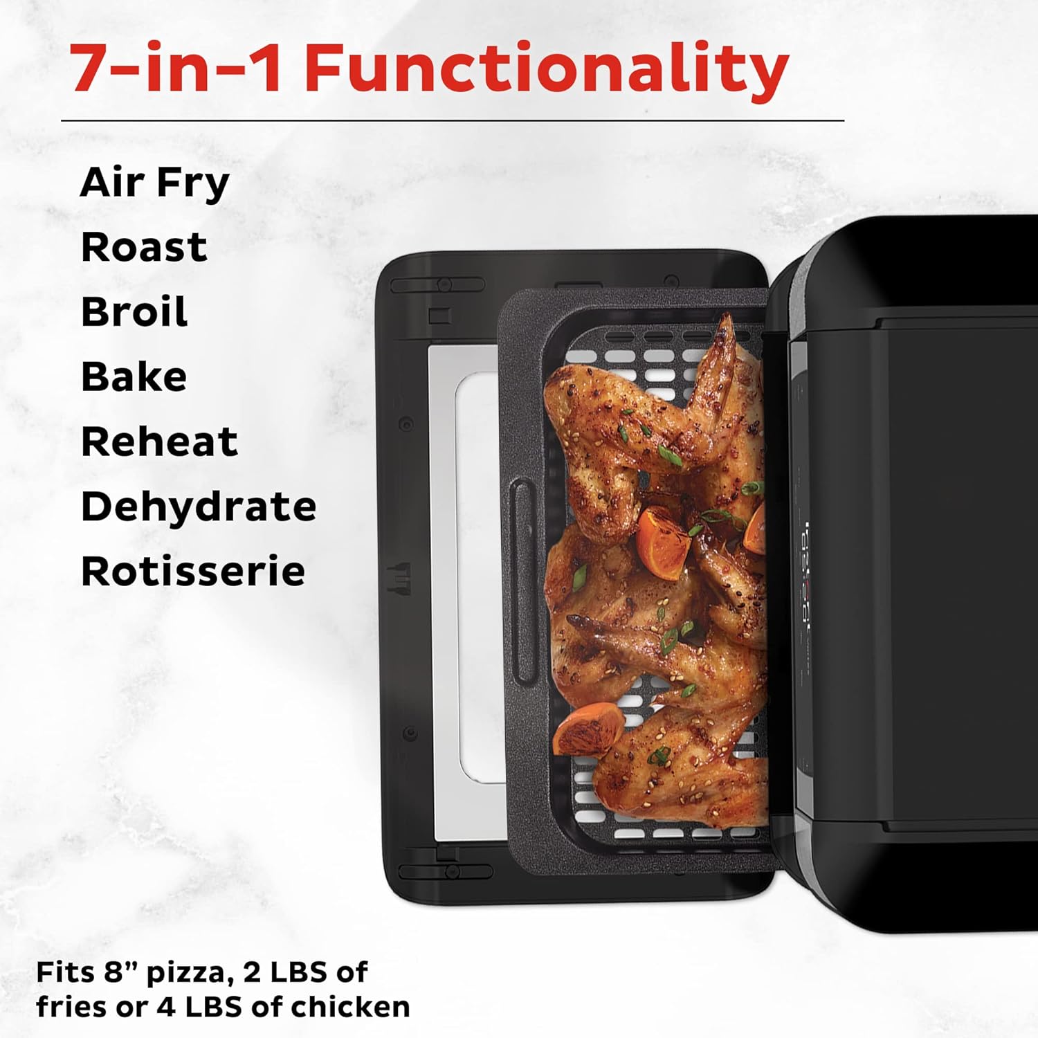 Instant Vortex Plus 10 Quart Air Fryer, Rotisserie and Convection Oven, Air Fry, Roast, Bake, Dehydrate and Warm, 1500W, Stainless Steel and Black