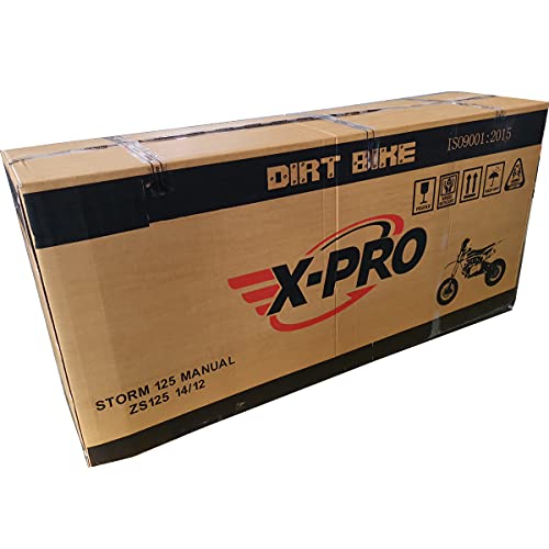 X-PRO 125cc Kids Dirt Bike Pit Bike Youth Dirt Pit Bike with 4-Speed Semi-Automatic Transmission, Big 14"/12" Tires!