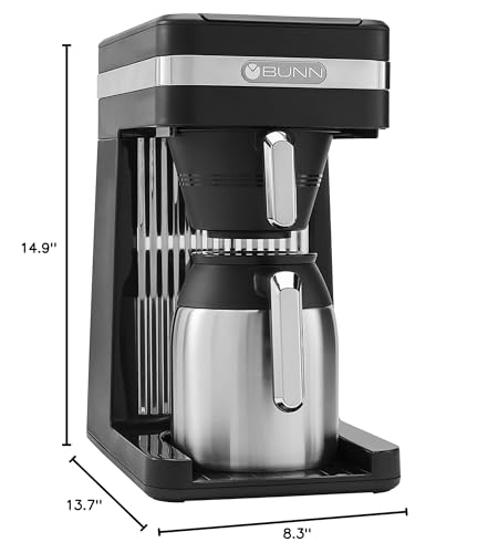 BUNN 55200 CSB3T Speed Brew Platinum Thermal Coffee Maker Stainless Steel, 10-Cup, Black