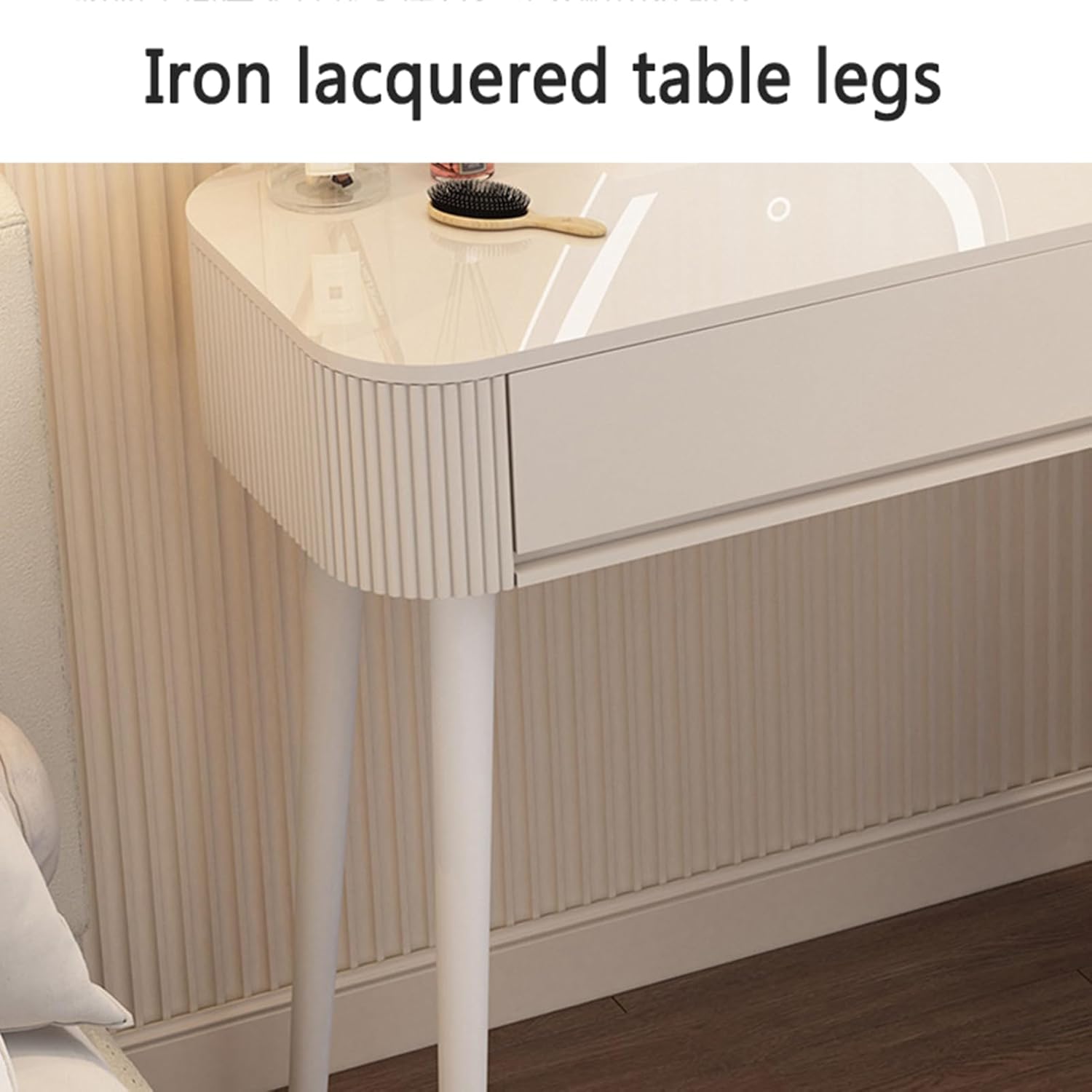 Scalable Modern Style Makeup Vanity Table with Lighted Mirror, 3 Lighting Modes Adjustable, Fashion Bedroom Large Capacity Dressing Table as for Parents Wife or Girlfriends