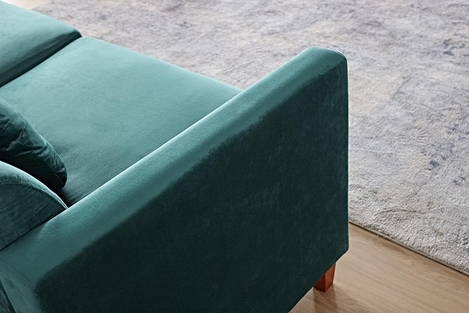 US Pride Furniture Soft Elegant High Density Foam 79.5'' Wide Emerald Green Velvet Living Room Tight Back Removable Cushion & Solid Wood Legs (S5536-5541) Sofas