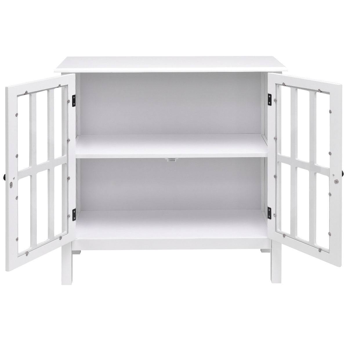 Glass Door Sideboard Console Storage Buffet Cabinet