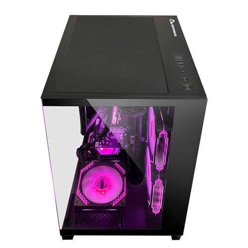 Panorama Gaming PC Desktop - AMD Ryzen 5 5600G 3.9GHz, RTX 4060 8GB, 32GB DDR4 RAM 3200, 1TB M.2 PCIE + 1TB SATA SSD, 240mm AIO, 11AC Wi-Fi, Windows 11 Pro 64-bit Desktop Computer, White