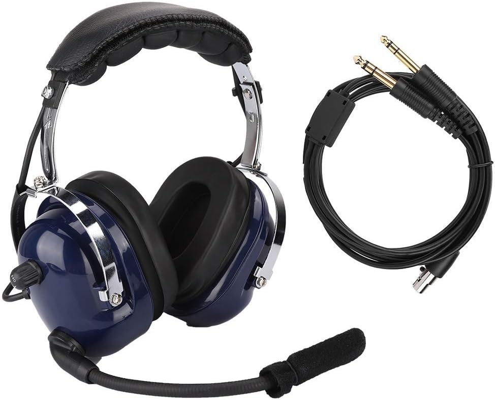 Aviation Headset, Noise Canceling Over Ear Headphones with Microphone, 3.5mm Noise Canceling Headset for Airplane Pilots.