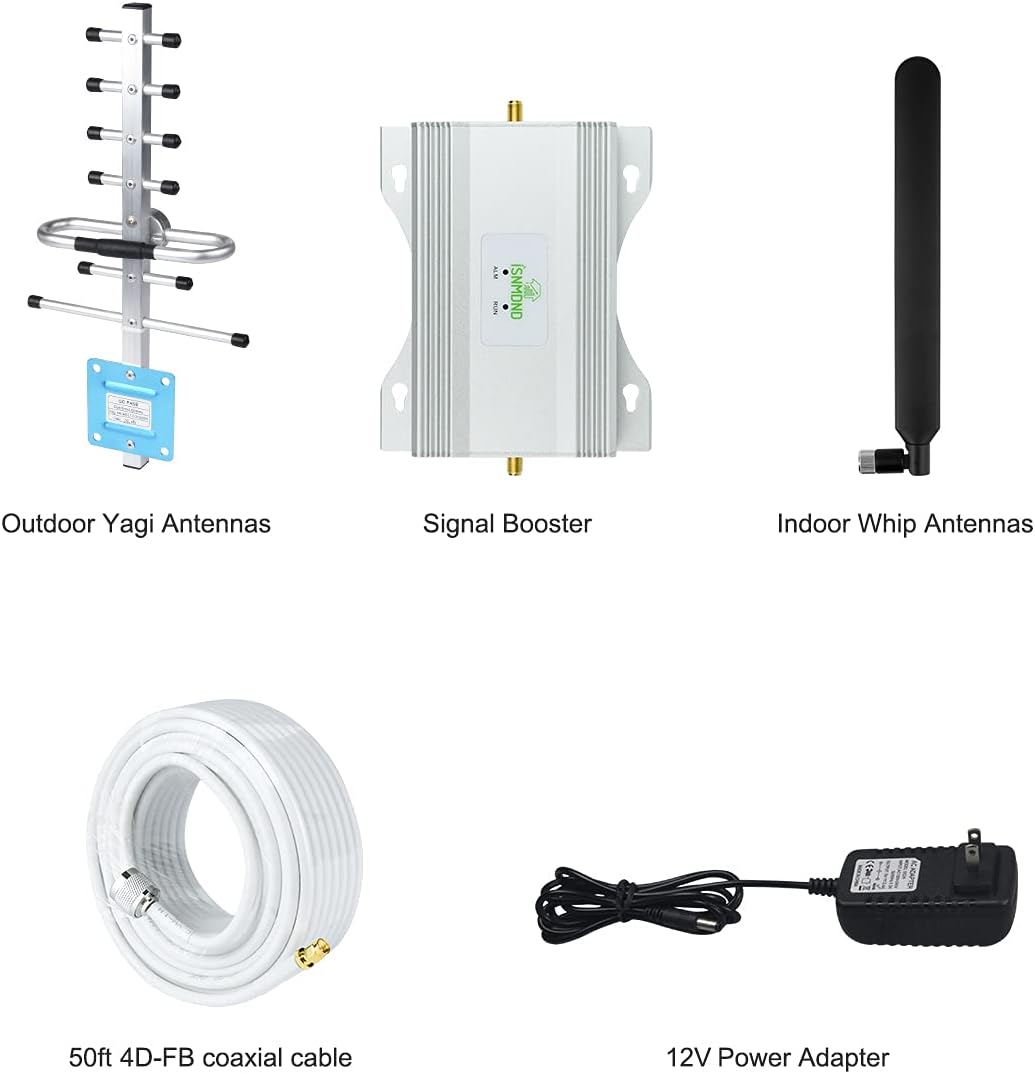 AT&T Cell Phone Signal Booster ATT Signal Booster T-Mobile 5G 4G LTE Band12/17 Signal Booster for Cell Phone AT&T Cell Signal Booster Amplifier Repeater ATT Cell Booster for Home Yagi Antennas Kits