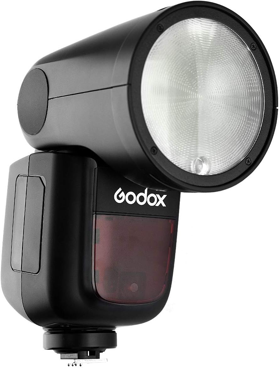 Godox V1-S Camera Flash Godox Flash Speedlite Off Camera Flash Round Head Flash for Sony DSLR Camera 1/8000 HSS, 480 Full Power Shots, 1.5 sec. Recycle Time,Rechargeable 2600mAh Li-ion Battery