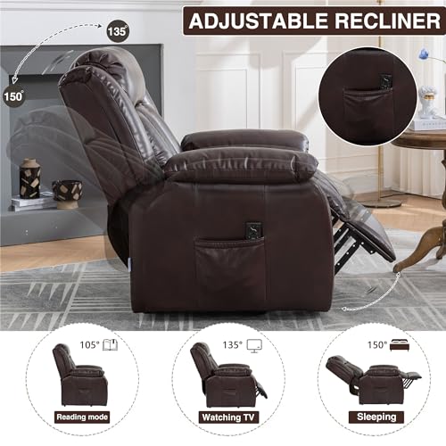 Lift Recliner Chair,Electric Power Recliner with 8-Point Massage and Heating System,Easy Assembly,Tool-Free Setup,Zero-Gravity Comfort,for Elderly, Home Theater,with 360 lbs Support (Beige)