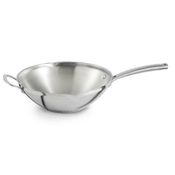 Calphalon Classic Stainless Steel 12-Inch Stir-Fry Wok Dishwasher Easy Cleanup