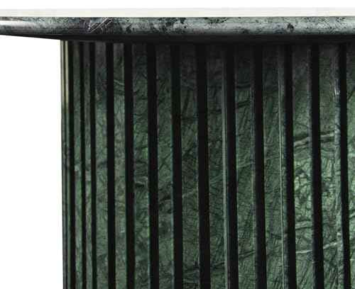 Meridian Furniture Genoa Collection Art Deco Coffee Table with Handcrafted Marble, 36" W x 36" D x 16" H, Green