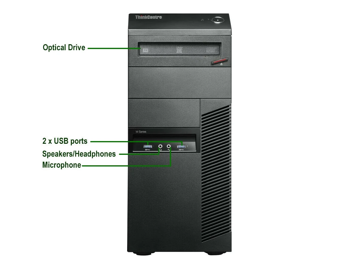 Gaming Lenovo Desktop Computer MT Core i5 CPU 16GB Ram, 120GB SSD, 2TB HDD, New 24" LCD, NVIDIA GT 1030, Keyboard & Mouse, WiFi, Bluetooth, DVD, Win10 Home PC (Refurbished)