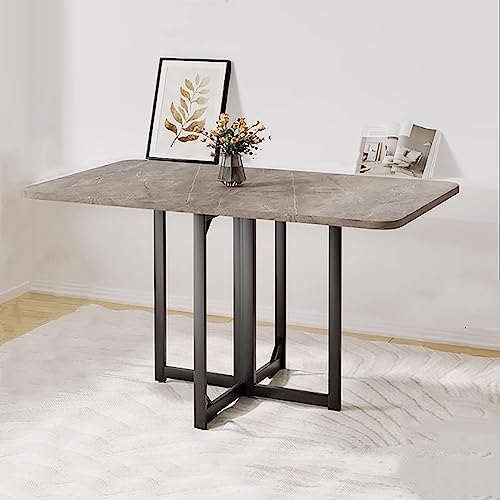 Drop Leaf Folding Dining Table, Multifunctional Rectangular Extendable Dining Table, Space Saving Dinner Table for Kitchen Dining Room Home (Color : White, Size : 120cm/47.2in)