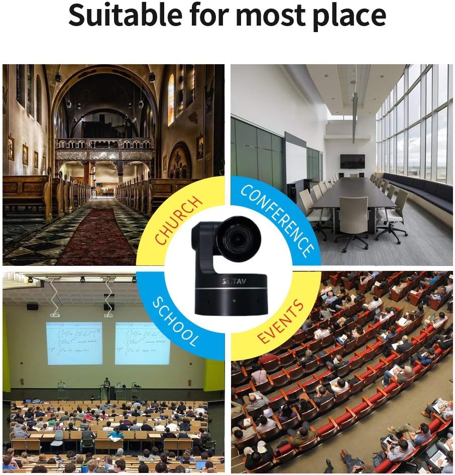 PTZ Camera with USB Outputs,3X Optical Zoom,Live Streaming Camera for Broadcast,Conference,Events,Church and School etc