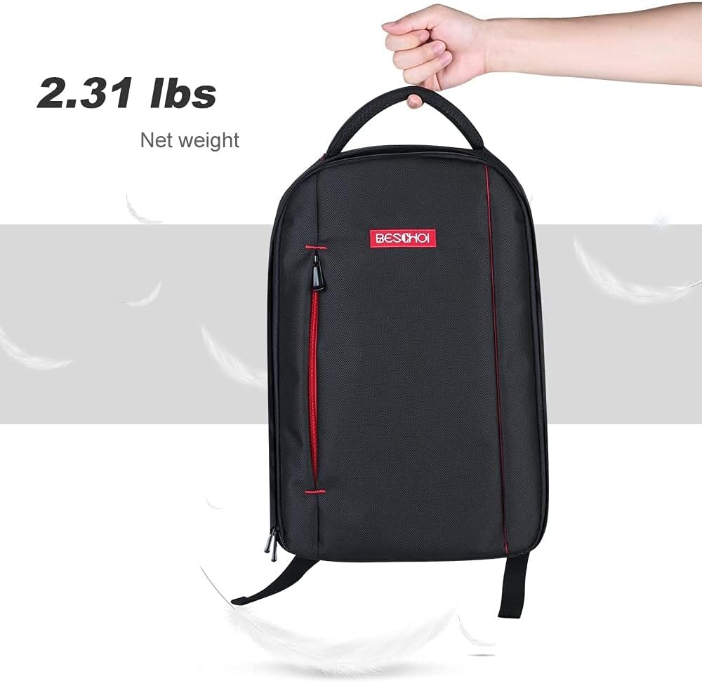 Beschoi DSLR Camera Backpack Waterproof Camera Bag for SLR/DSLR Camera, Lens and Accessories, Black (Large)