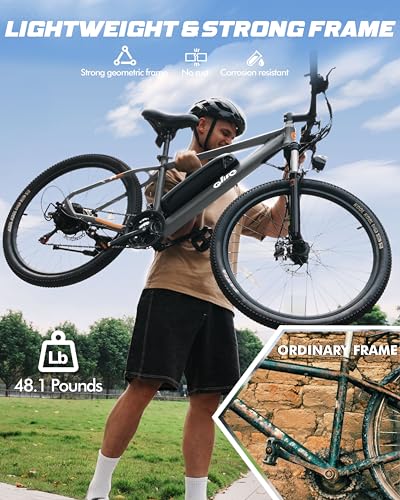 Qlife Racer Electric Bike for Adults - 21-Speed Mountain Lightweight Ebike with 350W Brushless Motor, 375Wh Removable Battery, 26X2.1 Tire Step Over E-MTB, Up to 40 Miles, E Bikes