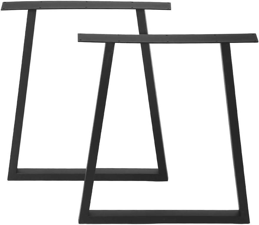 Metal Table Legs Cast Iron Dining Table Legs,Industrial Black Bench Legs Desk Legs,Rustic Heavy Duty DIY Furniture Legs,Square Tube Coffee Table Legs 2 PCS(28�� Height 35�� Wide)