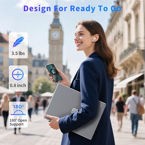 16 Inch Laptop Computer, Gaming Laptop, 16GB RAM 512GB SSD, N95 Processor, FHD 1920 * 1200, 180 Angle Open, Backlit Keyboard, Windows 11 Pro, Fingerprint Unlock, BT 4.2, WiFi 5