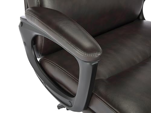 Serta Comfort Executive Big & Tall Office Chair Ergonomic High-Back Computer DeskChair, Semi Plush Cushion Seat, Soft Padded Armrests, SertaQuality Foam, Metal Swivel Base, Bonded Leather, Gray