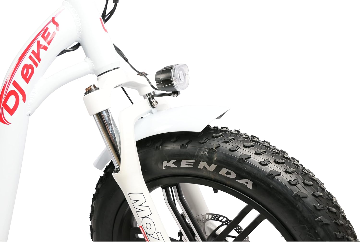 DJ Super Bike Step Thru 750W 48V 13Ah Power Electric Bicycle, Pearl White, LED Bike Light, Suspension Fork and Shimano Gear