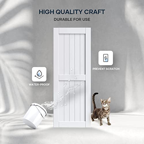 EaseLife 54 x 84 inch White Barn Door with 9FT Sliding Door Hardware Kit Included & Handle,Solid Wood Covered with Waterproof PVC Surface,DIY Assemblely,Easy Install,H-Frame,Fit 50-52in Wide Opening