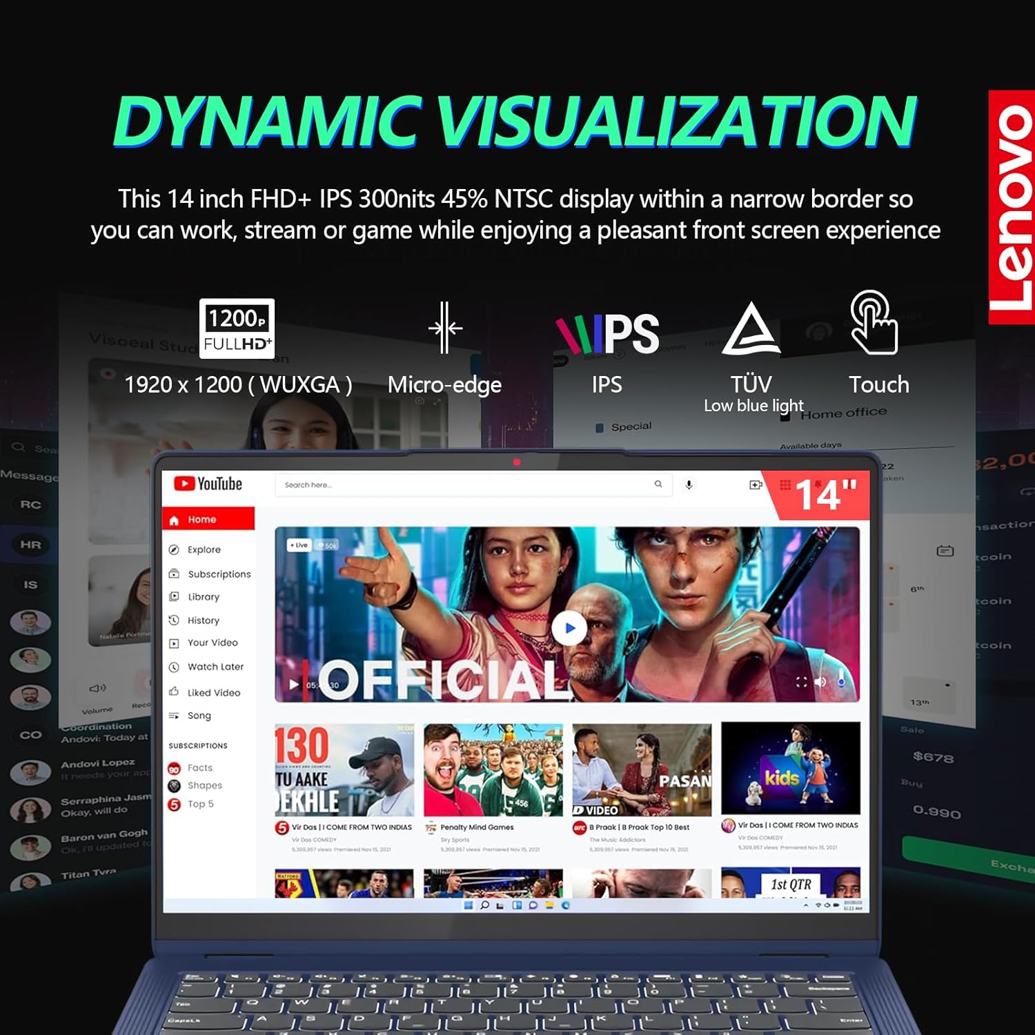 Lenovo IdeaPad Flex 5 2 in 1 Laptop Touchscreen, 14 Inch FHD Ultra Thin Light Touch Screen Convertible, Intel Core i5, 16GB RAM 512GB SSD, Windows 11, Lifetime Office, Backlit Keyboard, Thunderbolt