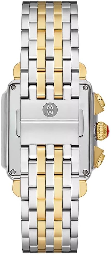 MICHELE Deco Chronograph Date Two-Tone Stainless Steel & Diamonds Womens Watch MWW06A000779