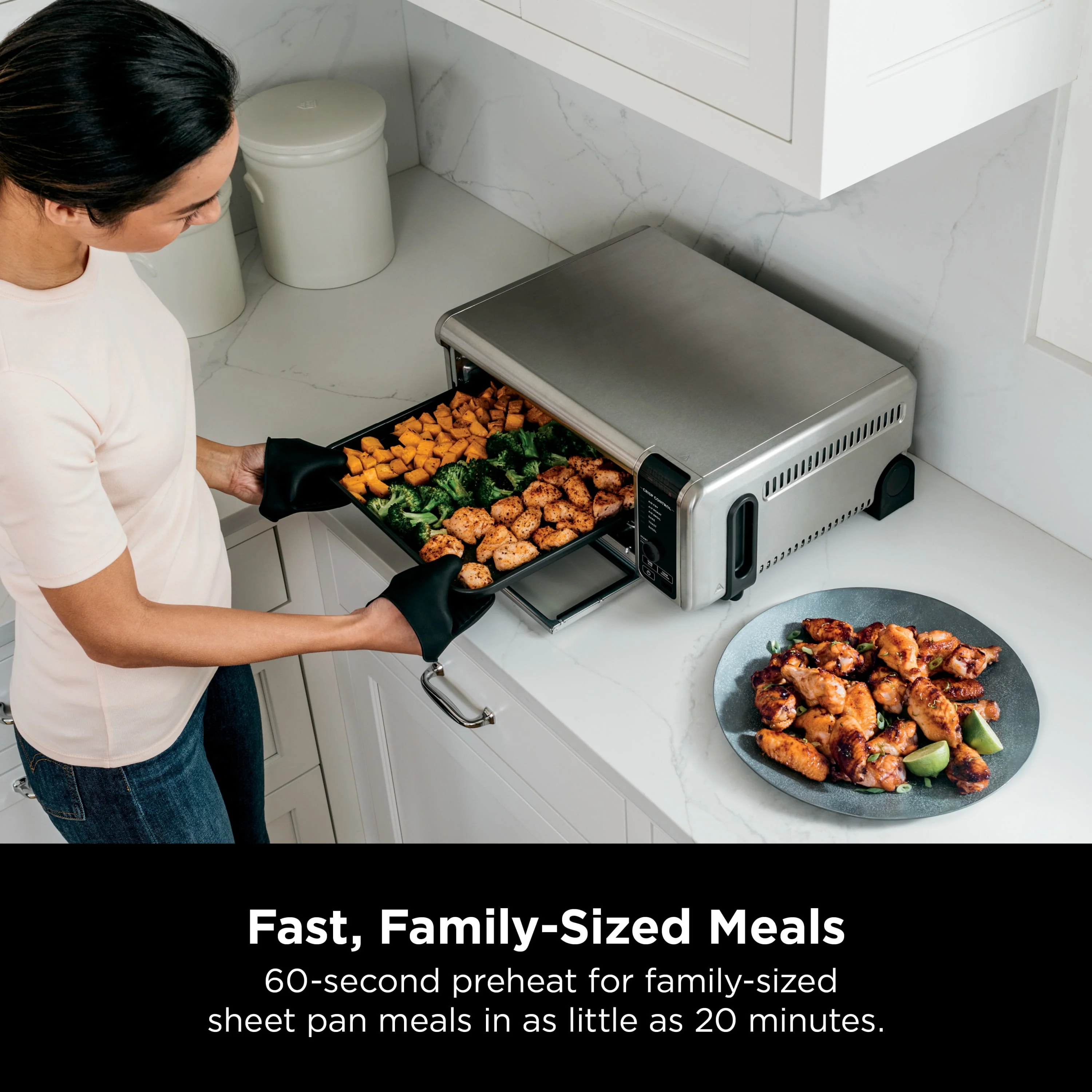 Ninja Foodi 6-in-1 Digital Air Fry, Large Toaster Oven, Flip-Away, SP080