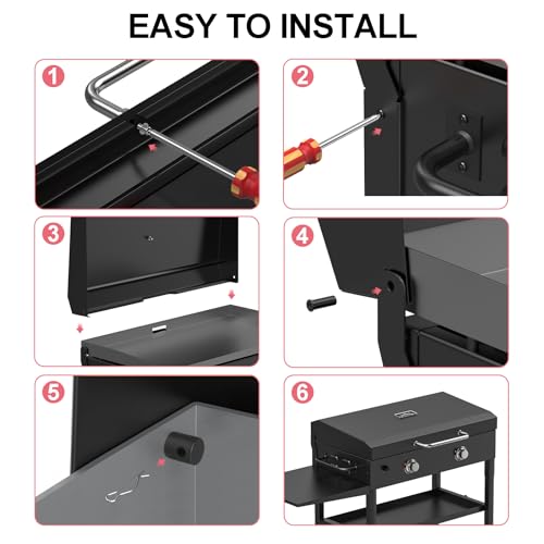 Hinged Lid for Blackstone 36" Griddle Cover, Outdoor Griddle Lid Replacement for Blackstone 1554 1863 Griddle Cooking Station Accessories, Blackstone Griddle Cover 36 Inch Accessories