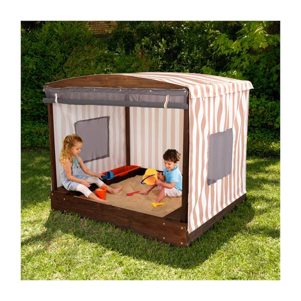 Kidkraft Cabana Sandbox, Oatmeal/White