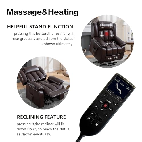 Lift Recliner Chair,Electric Power Recliner with 8-Point Massage and Heating System,Easy Assembly,Tool-Free Setup,Zero-Gravity Comfort,for Elderly, Home Theater,with 360 lbs Support (Beige)