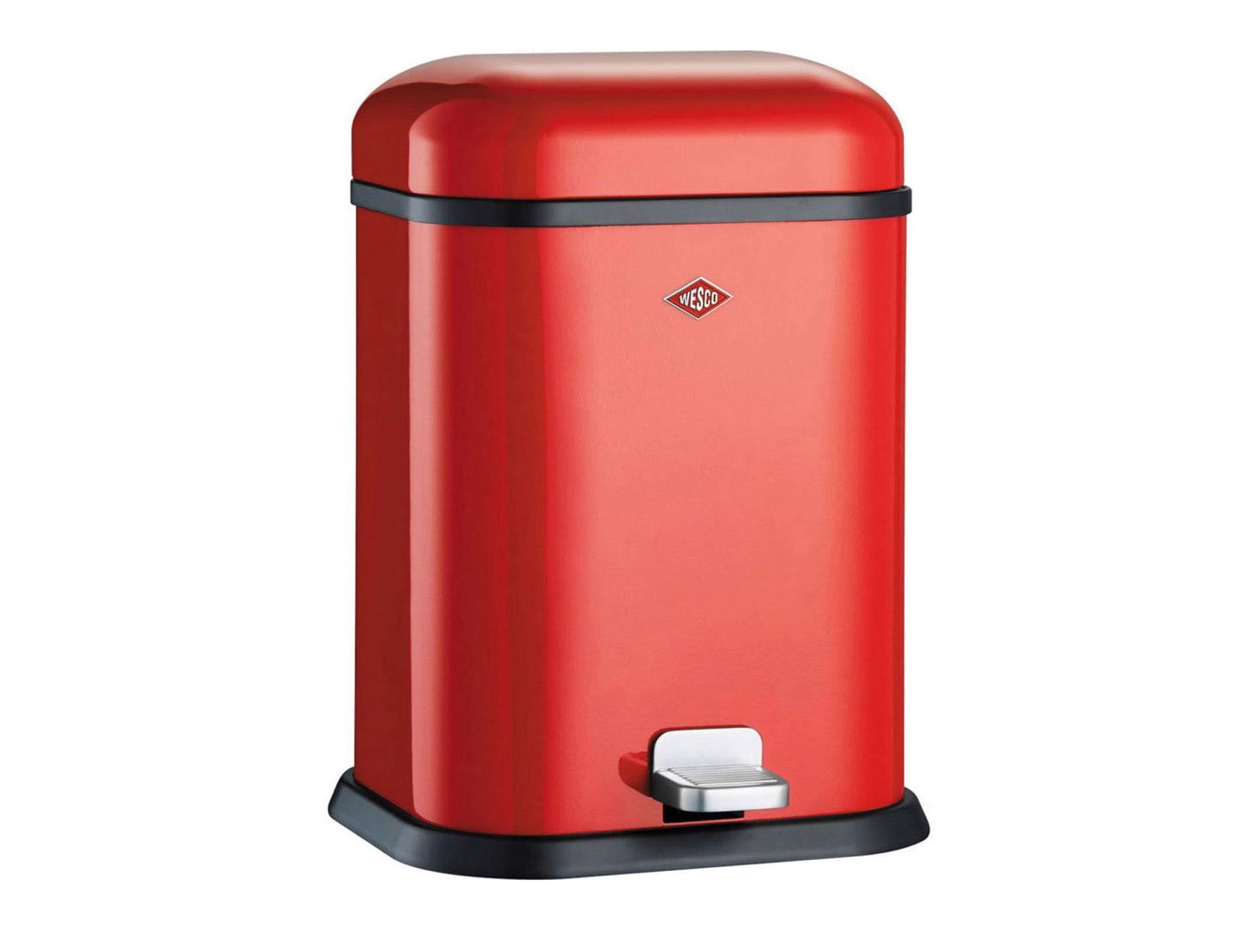 Wesco Singleboy 3.4 Gallon Step on Bathroom Trash Can; Red